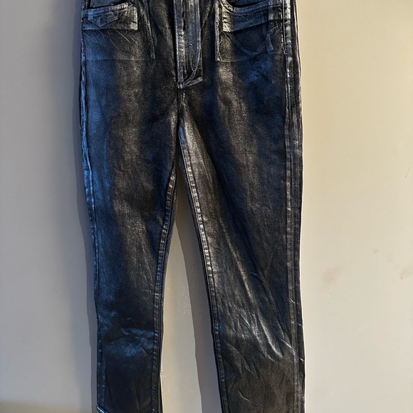 JOE'S JEANS Silver Metallic finish The Luna High Rise Cigarette Ankle sz 29 - Picture 5 of 15